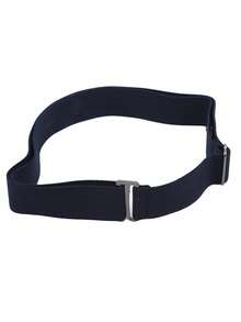 Women No Show Invisible Belt Elastic Stretch Waist Belt With Flat Buckle - Black - View 2