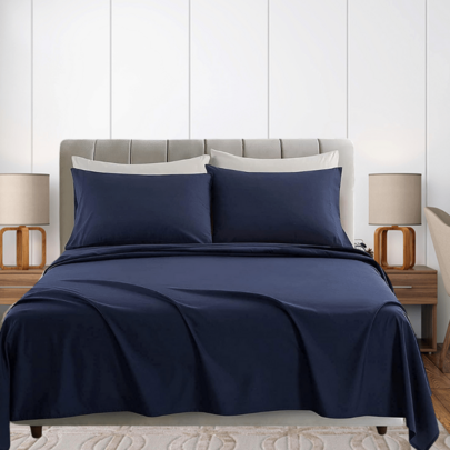 4-Piece Cotton-Touch Microfiber Full Double-Size Sheet Set