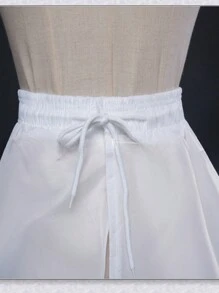 1 pezzo Sottogonna a vita semplice e lunga a linea A senza cintura, con 3 cerchi in acciaio e chiusura a strappo, per abiti da sposa e da cerimonia, per Ognissanti, per le donne