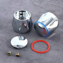 1入組熱冷水龍頭手柄旋鈕通用替換手柄,銀色調紅藍色標誌2入/套龍頭旋鈕手柄,浴室配件 - 藍色 - 查看 8