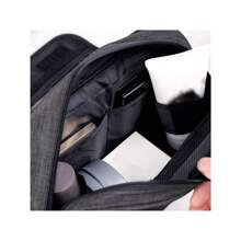 1入組可掛式旅行化妝包，1入組大容量多口袋男女化妝品包，配件旅行組織者，可裝滿尺寸的洗漱用品容器，化妝包組織者，化妝包組織者，化妝品存儲，化妝品購買者，化妝品存儲，化妝品袋裝組織者 - 黑色 - 查看 6