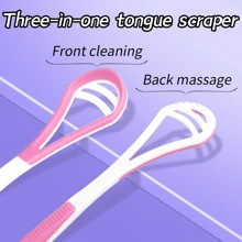 1pc Portable Dual-Sided Tongue Cleaner, Oral Care Tool To Remove Tongue Coating, Prevent Oral Odor, Clean Food Residue, Enjoy Fresh Mouth, Suitable For Men & Women, Great For Travel, Camping, Daily Cleaning, Birthday/Holiday Gift For Loved Ones