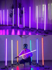 1 Piece LED Colorful Tube Romantic Ambient Light APP Dimming Rgb Floor Lamp With Remote Control Send USB Cable Suitable For Home Party Holiday Decoration