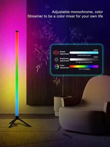 1 Piece LED Colorful Tube Romantic Ambient Light APP Dimming Rgb Floor Lamp With Remote Control Send USB Cable Suitable For Home Party Holiday Decoration