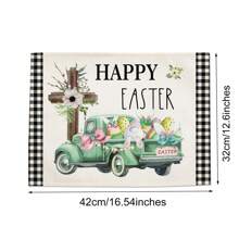 4 cái/bộ lễ Phục sinh Theo chủ đề Và Đệm tách , Dễ thương Thỏ Và Vượt qua & Hoa & Trứng In Hình hộp chữ nhật Đối với Đồ trang trí , Chống trượt Chống nóng Tấm lót bàn Đối với Phòng bếp Và Nhà hàng - Nhiều màu - Xem 3