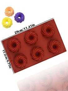 6 件螺旋形甜甜圈/蛋糕模具，硅胶饼干切刀