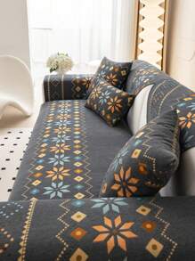 1件装四季通用波西米亚现代简约防滑沙发垫，沙发套，防尘，可机洗，沙发保护套，雪尼尔材质，适用于卧室、办公室、客厅、L型沙发和1/2/3/4人座沙发。