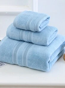 3pcs Set Modern Unisex Bathroom Towel Collection - 1pc Hand Towel, 1pc Face Towel, 1pc Bath Towel, Soft And Absorbent Solid Color Home Bathroom Decor Fall Decor Back To School For Beauty Salon Home Bathroom Shower Towels For Beaty Salon, Hotel Sports,Home Essentials, Towel, Skin Care