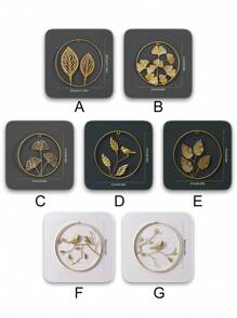 1pc Wrought Iron Wall Decoration, Living Room TV Background Decorative Wall Hanging, Modern Living Room Decoration Iron Leaf Wall Decoration, Sofa Wall Entrance Room Pendant Best Gifts - Gold - View 3
