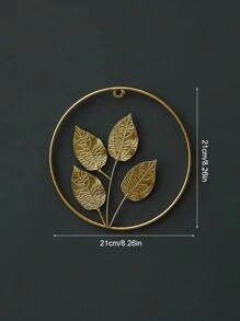 1pc Wrought Iron Wall Decoration, Living Room TV Background Decorative Wall Hanging, Modern Living Room Decoration Iron Leaf Wall Decoration, Sofa Wall Entrance Room Pendant Best Gifts - Gold - View 8