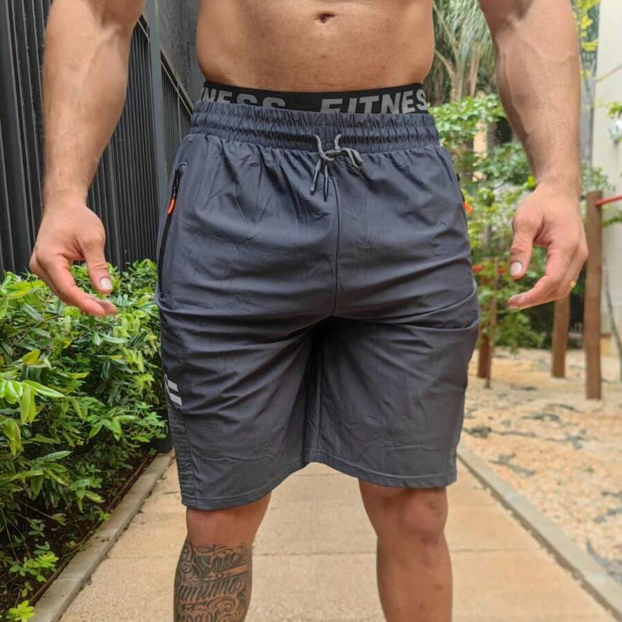 Men Plus Size Shorts - Grey - View 1