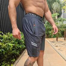 Men Plus Size Shorts - Grey - View 3