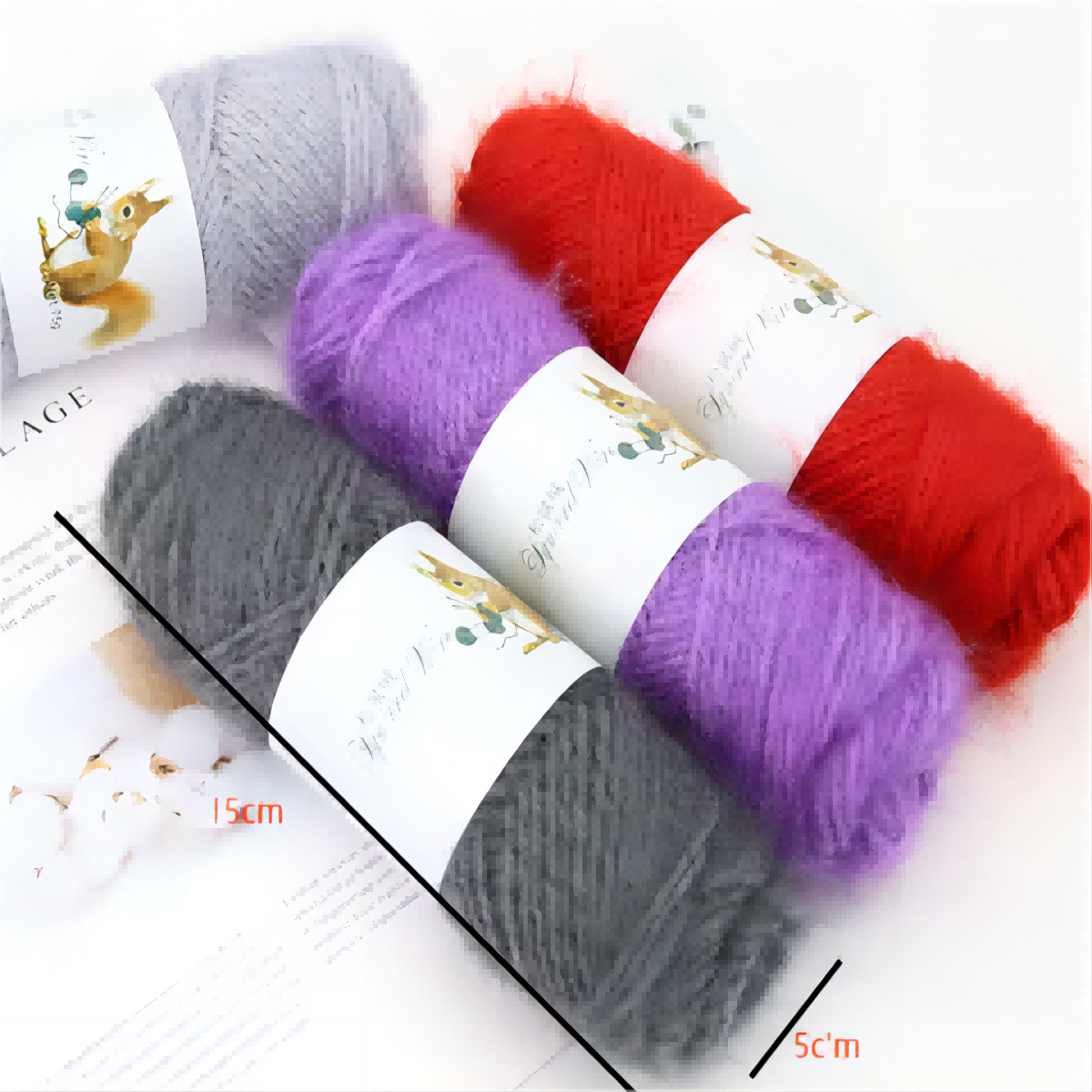 10pcs Squirrel Plush Yarn Luminous Thread Horsehair Yarn Twisted Yarn
