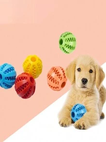 1pc Random Color Pet Toy, Dog Treat Dispensing Ball, Chew Toy For Puzzles And Boredom Relief, Teeth Cleaning Watermelon Ball