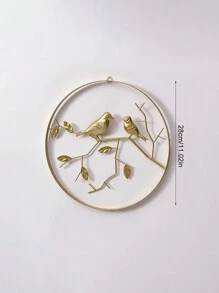 1pc Wrought Iron Wall Decoration, Living Room TV Background Decorative Wall Hanging, Modern Living Room Decoration Iron Leaf Wall Decoration, Sofa Wall Entrance Room Pendant Best Gifts - Gold - View 9