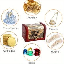 1 Miếng Phong cách cổ điển Rương kho báu Hộp Với khóa , Trang trí Hộp lưu trữ , Mini Bằng gỗ Nghệ thuật Quân nhu Hộp Với Ngẫu nhiên Phong cách - Nhiều màu - Xem 8