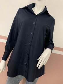 Women Blouses - Màu xanh hải quân - Xem 4