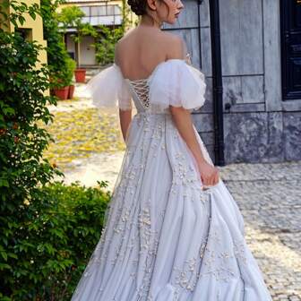 1 par de Mangas de encaje y volantes multicapa para novia y damas de honor, decoración de hombros y chales para vestidos formales