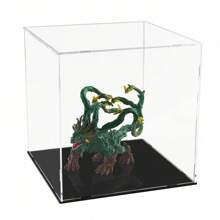 Acrylic Box With Matte Black Base, Simple Self-Assembly Clear Acrylic Display Case, Cube Dustproof Showcase With Lid For Collectibles, Toys And Jewelry, 10*10*12cm - Multicolor - View 1