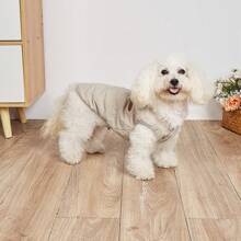 Fleece Pet Vest, Winter Warm Dog Jacket Clothes For Small Dogs Teddy - Khaki - View 11