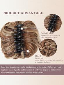 混亂的髮辮碎片鉗夾髮型,塞滿了髮髻短馬尾辮髮型,適用於女性的鉗髮辮髮型,夾鏈短髮辮髮型 - 間色 - 查看 5