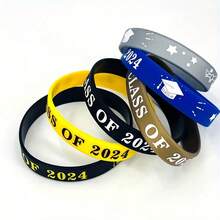 12 Piezas Pulsera De Silicona Para Felicitar A Los Estudiantes En La Celebración De La Temporada De Graduación De La Clase Del Campus De 2024 - 12 Uds. - Ver 5