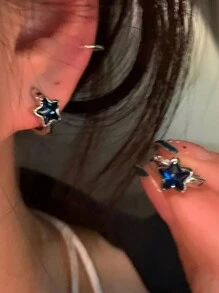 1 pereche de cercei cu stea pentagramă strălucitoare Y2K pentru femei, la modă, design simplu, elegant, cercei premium, accesorii de bijuterii 1 pereche