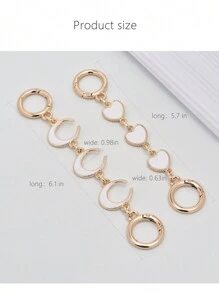 Cadena Extensora De Bolsa, Extensor De Correa De Billetera, Extensor De Correa De Bolso De Mano, Cadena De Extensión De Accesorio De Reemplazo Para Bolso - Blanco - Ver 7