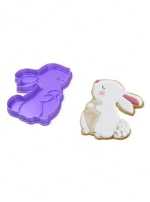AG MANUALIDADES Bunny Rabbit Cookie Cutter Easter Template - Purple - View 2