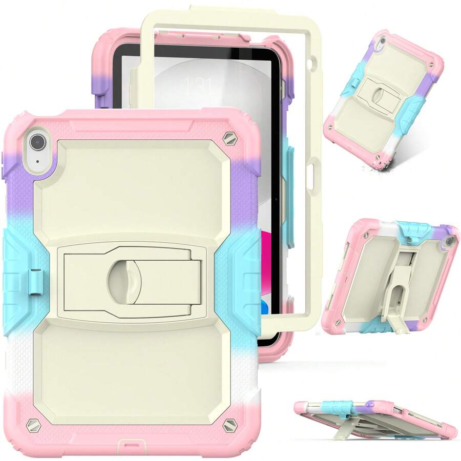 Hoesje compatibel met iPad 9e/8e/7e generatie 10,2 inch (hoesje compatibel met iPad 9/8/7 generatie): met standaard en penhouder - ROZE