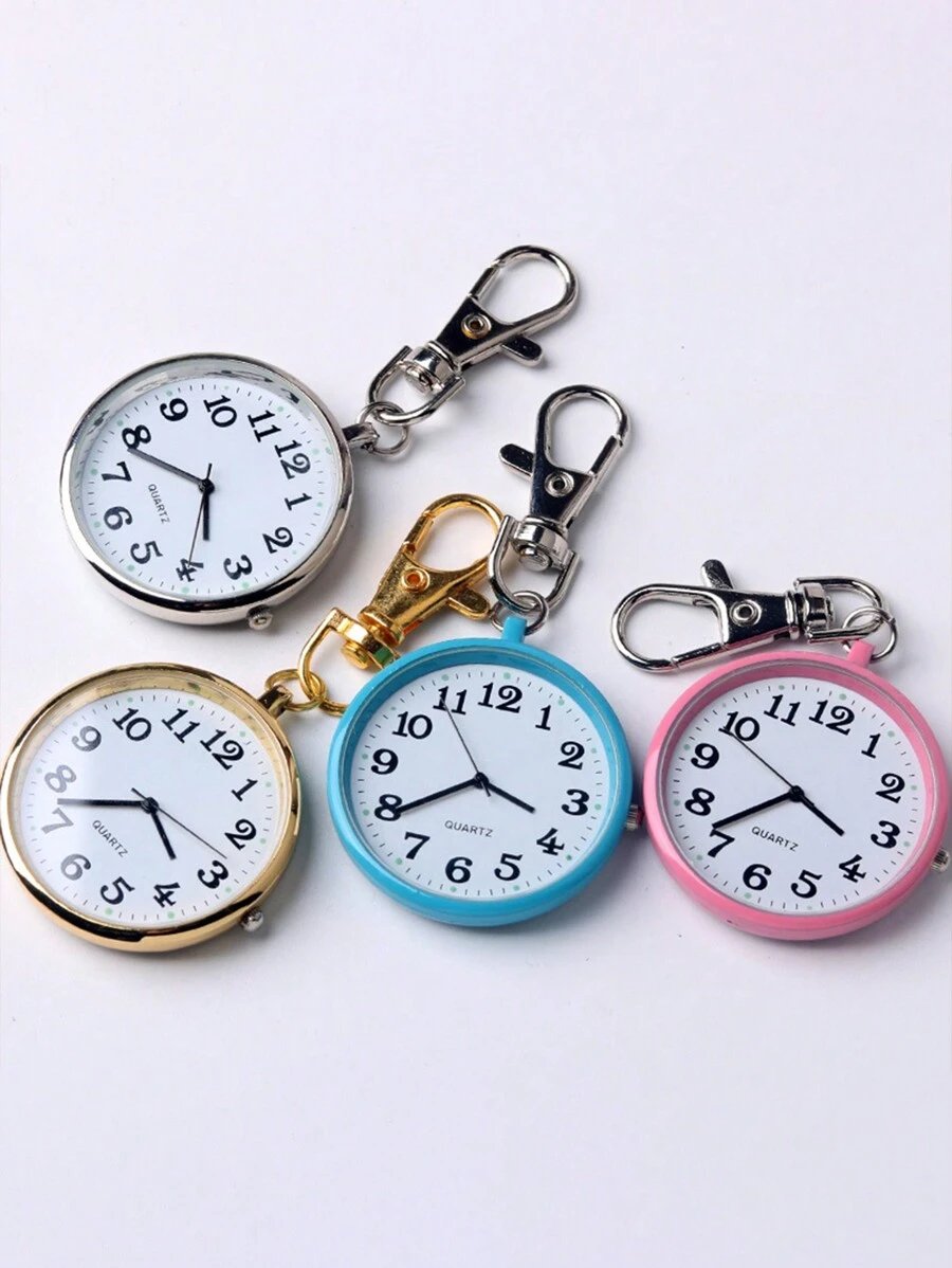 Clear Big Number Wholesale Exam Dedicated Pocket Watch/Small Hanging Watch, For Children/Students, With Key Chain - Blue - View 1