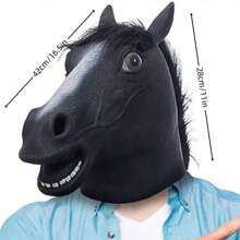 Horse Head Mask Animal Headgear Latex/Resin Cosplay Costume Props Brown - Multicolor - View 2
