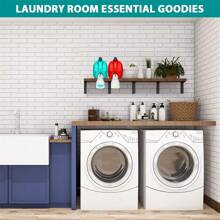 1pc White Laundry Detergent Cup Holder, Collapsible Cup Holder To Prevent Spills And Drips, Cup Storage Holder For Dispensing Laundry Detergent, Portable Laundry Detergent Cup Holder, Suitable For Laundry Room, Suitable For Clamping On Bottles With Nozzles, To Prevent Leakage And Confusion Of Detergents And Fabric Softeners, Household Use