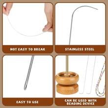 10 cái Kết cườm Kim 7.5 Inch Chống gỉ Kết cườm Kim Đối với Hạt , 0.7mm Đường kính , Ly Hột Hạt , Hạt Kim Đối với Kết cườm Vòng tay Dây chuyền Làm đồ trang sức - Bạc - Xem 5