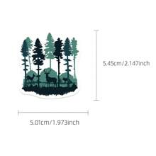 50pcs Green Forest Theme Stickers For Diy Laptop, Phone Case, Water Bottle, Waterproof Pvc Adhesive Decals With Creative Letter Design Back To School - Multicolor - View 2
