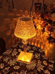 1pc Random Color & Style Elegant Wine Glass Crystal Table Lamp, Atmosphere Night Light, Bedside Lamp, Bedroom Lamp, Romantic Mood Light, Multicolor Light, Led, Rechargeable, Touch Switch & Remote Control Switch - Multicolor - View 4