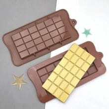 1pc Silicone Chocolate Block Mold, Silicone Baking Diy Mold - Chocolate Brown - View 1