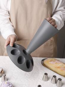1pc New Detachable Gray Flower Piping Tools Holder, Including Piping Nozzle Rack, Piping Bag Rack, And Piping Nozzle Storage, Suitable For Kitchen Baking - Grey - View 5