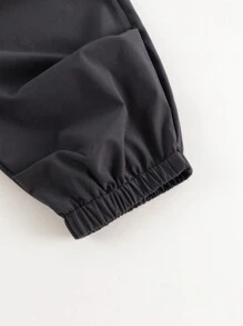 MARC&JANIE 青少年男孩休閒戶外吸濕快乾降落傘褲,春/夏季 - 黑色 - 查看 5