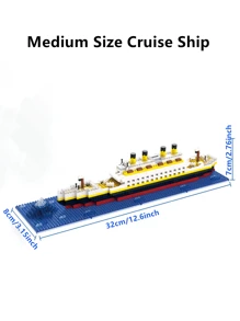 Weihnachtsdekoration Luxuriöses klassisches Kreuzfahrtschiff Modell Bausteinsatz, 3D-Miniatur DIY-Spielzeug, kreative Stresslinderung Schreibtisch Dekoration, Geburtstagsgeschenk - 1 Stück Raumdekoration, Miniaturdinge, Schiffsspielzeug, Weihnachtsminiatur, Modellbau, Kreuzfahrtschiff Modell