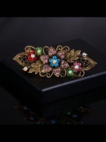 Royal 女士发夹 1 件装 - 锌合金复古弹簧爪夹，镶嵌水钻，优雅时尚，适合成人佩戴，适用于购物、派对、通勤等各种场合，是发饰、发夹、爪夹、发卡、发饰、学习用品的理想之选。 - 彩色 - 查看 16