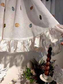 1 Dễ thương Và Tươi Phòng bếp Rèm , Nhỏ bé Rèm ngắn , Một nửa Rèm - trắng - Xem 4