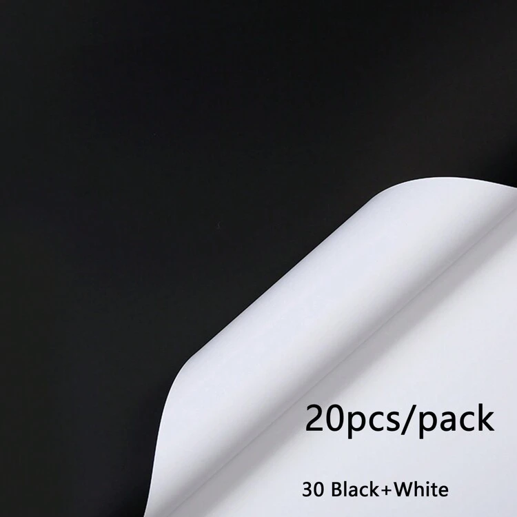 20 hojas/paquete Papel de envolver elegante con diseño floral bicolor y resistente al agua, para uso en floristerías, empaquetar ramos y materiales de arreglos florales - Multicolor - Añade 38