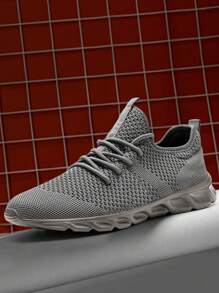 Fashion Sneakers Mens Running Shoes Casual Walking Shoes Athletic Sport Lightweight Breathable Mesh Comfortable Sole - 灰色 - 查看 2