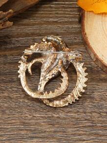 1pc Bohemian Style Rhinestone Snake Women Brooch - Yellow Gold - View 4