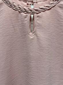 Duna Short Sleeve Blouse - Hồng - Xem 2