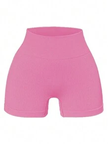 3pcs/Set Women Seamless Yoga Shorts, High Waist Stretch Workout Shorts Women Boxer Shorts