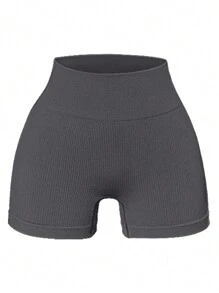 3pcs/Set Women Seamless Yoga Shorts, High Waist Stretch Workout Shorts Women Boxer Shorts