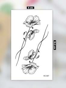 1張/片男女暫時性身體藝術紋身貼紙,黑色簡單的線條花紋,防水假紋身,可持續2-5天,遮蓋疤痕,可用於手臂、手腕、肩膀、腿、腰、頸、手、胸、大腿、手指等部位紋身,是最好的朋友紋身 - 黑色 - 查看 5