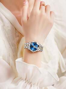 OLEVS. OLEVS Womens Watch Fashion Dress Diamond Female Watches For Ladies Analog Quartz Stainless Steel Waterproof Luminous Day Date Two Tone Wristwatch - VÀNG XANH - Xem 3